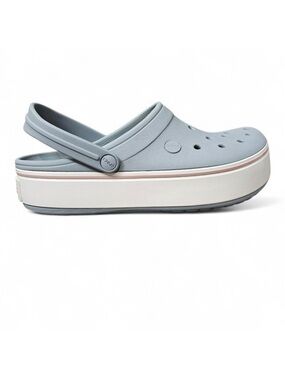 CROCS Crocband Platform Clogs Chunky Platform Sandal Light Gray Rose Size M8 W10
